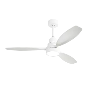 Sofucor 52" Ceiling Fan with Lights Remote Control, 3 Poles for Indoor Outdoor Ceiling Fan with Remote, Wood Ceiling Fan with 3 Color Temperature, White Wood & White Downrod