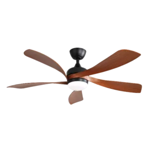 52 in. Indoor/Outdoor 5 Blades Black Downrod Ceiling Fan with Led Lights and 6 Speed DC Remote-Morden, Farmhouse