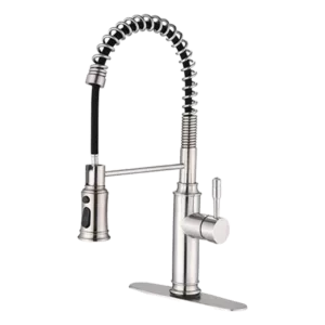 Single Handle Pull Down Kitchen Faucet in Brushed Nickel