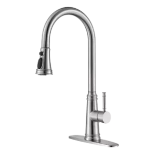 Pull-Down Single-Handle Kitchen Faucet in Brushed Nickel