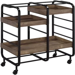 ACME Vorrik Serving Cart, Black & Walnut