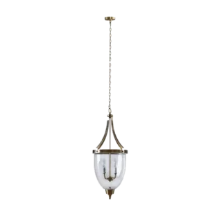 2-Light Bowl Shaped Glass Chandelier with Adjustable Height For Indoor
