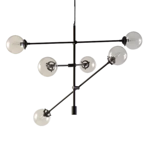 6-Light Bronze Metal Chandelier For Indoor