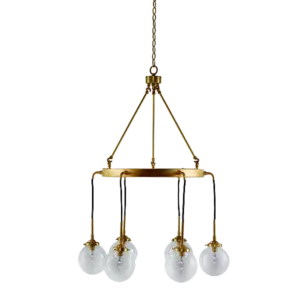 6-Light Circular Clive Chandelier with Clear Glass Shade For Indoor