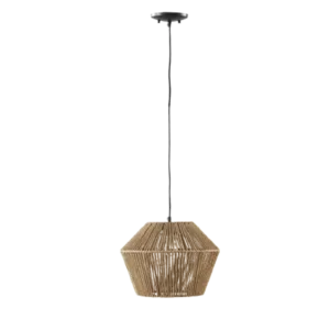 Adjustable Boho Iron Pendant Light - Matte Black/Natural For Indoor