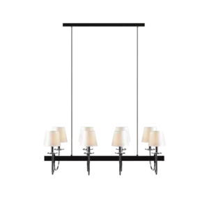 8-Light Traditional Chandelier with White Drum Shades For Indoor