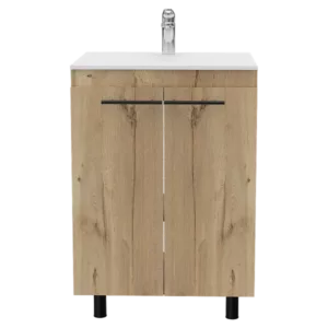 Sienna 2-Door Rectangle Freestanding Vanity Cabinet Light Oak