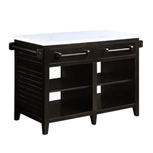 ACME Darwid Kitchen Island in Marble Top Top & Espresso Finish