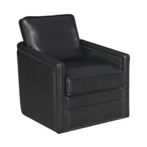 Modern Black Leather Accent Chair of Wooden Frame ideal For Living Room Bedroom.