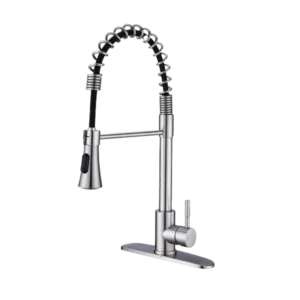 Kitchen Sink Faucet with Deck Plate in Brushed Nickel
