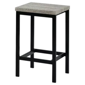 Modern Gray 4 Piece Dining Set Rectangular Long Bar Table With 3 Stools of Metal Frame For Dining Room