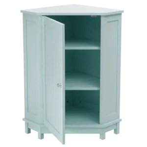 Modern Style MDF Green Bathroom Cabinet Triangle Corner Storage Cabinet with Adjustable Shelf