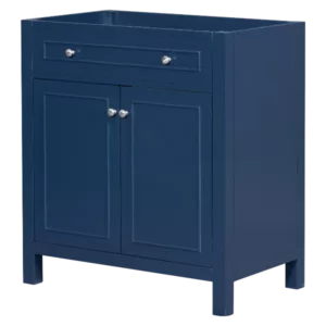 30" Bathroom Vanity without Sink Top, Cabinet Base Only, Bathroom Storage Cabinet with Two Doors and Adjustable Shelf, Blue