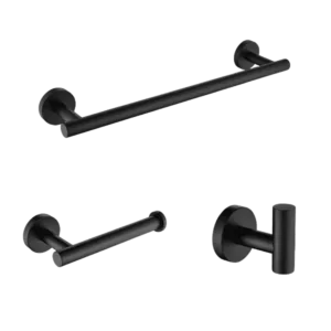 3-Pieces Wall Mounted Stainless Steel Bath Hardware Set in Matte Black
