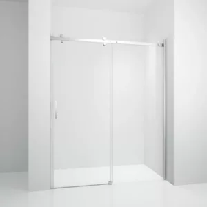 48 in. W x 76 in. H Frameless Bypass Sliding Shower Door in Brushed Nickel