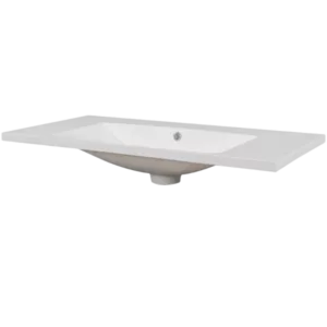36" Single Bathroom Vanity Top with White Basin, 3-Faucet Holes, Ceramic, White
