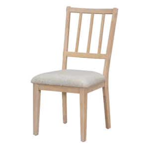 Modern Natural Wood 5-Piece Dining Set Round Dining Table with Curved Bench and 4 Upholstered Chairs For Dining Room
