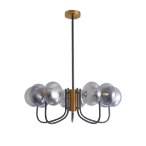 10-Light Modern Black Metal Linear Chandelier for Living Room, Dining Room, Bedroom