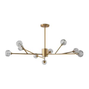 12-Light Golden Branch Chandelier for Living Room, Kitchen Island with No Bulbs Included