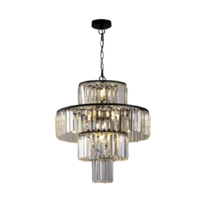 12-Light 19.7 in. Modern Black Luxury Crystal Hanging Chandeliers Pendant Lights Fixture for Dining Room Bedroom