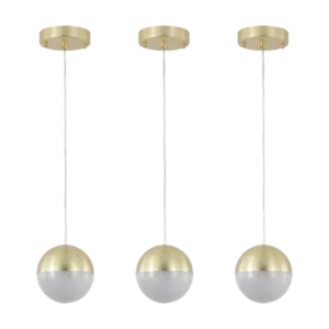 1-Light Gold Dimmable LED Pendant Light For Indoor