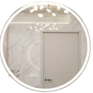 28 in. W x 28 in. H Round Frameless Silver LED Dimmable Wall Bathroom Vanity Mirror with Lights