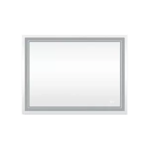 48 in. W x 36 in. H Large Rectangular Frameless Aluminum Wall Mounted LED Bathroom Vanity Mirror in Silver