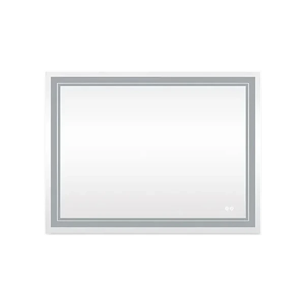 48 in. W x 36 in. H Large Rectangular Frameless Aluminum Wall Mounted LED Bathroom Vanity Mirror in Silver