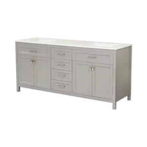 Vanity Sink Combo featuring a Marble Countertop, Bathroom Sink Cabinet, and Home Decor Bathroom Vanities - Fully Assembled Grey 72-inch Vanity with Sink 23V03-72GR