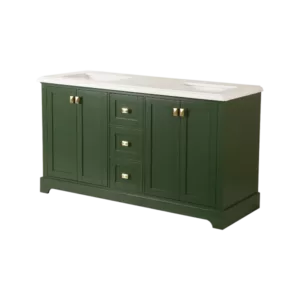 Vanity Sink Combo featuring a Marble Countertop, Bathroom Sink Cabinet, and Home Decor Bathroom Vanities - Fully Assembled Green 60-inch Vanity with Sink 23V02-60VG
