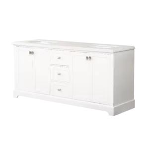 Vanity Sink Combo featuring a Marble Countertop, Bathroom Sink Cabinet, and Home Decor Bathroom Vanities - Fully Assembled White 72-inch Vanity with Sink 23V02-72WH