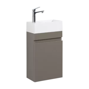 Laura 16" Small Bathroom Vanity with Sink, Wall Mounted Bathroom Vanity for Modern Bathroom, One-Piece White Sink Basin Minimalist Large Storage Bathroom Vanities