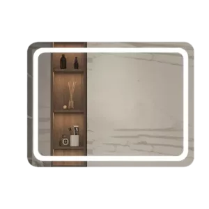 23 in. W x 31 in. H LED Rectangle Polished Crystal Bathroom Vanity Wall Mirror