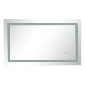 36 in. W x 30 in. H Rectangular LED Bathroom Mirror with Front and Backlight, Large Dimmable Wall Mirror with Anti-Fog in White