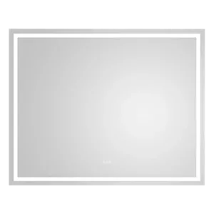 60 in. W x 36 in. H Rectangular LED Wall Mirror with Front and Backlight, Large Dimmable, Anti-Fog in White