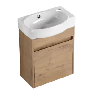 Soft Close Doors Bathroom Vanity With Sink,16 Inch  For Small Bathroom