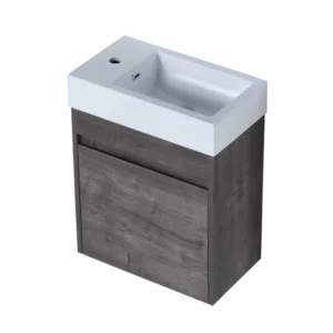 18'' Floating Wall-Mounted Bathroom Vanity with White Resin Sink & Soft-Close Cabinet Door