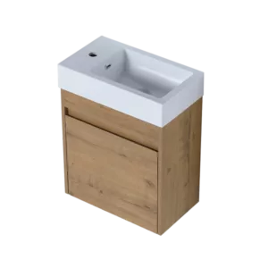 18'' Floating Wall-Mounted Bathroom Vanity with White Resin Sink & Soft-Close Cabinet Door