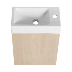 Bathroom Vanity With Single Gel Sink,Soft Close Doors,16 Inch For Small Bathroom