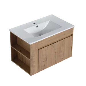 30 Inch Bathroom Vanity With White Ceramic Basin and Adjust Open Shelf(KD-PACKING)