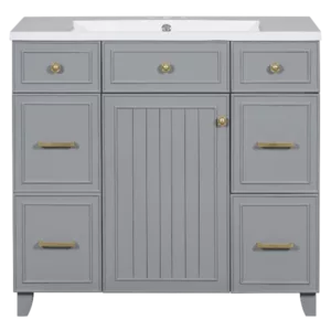 [Cabinet Only] 36" Bathroom Vanity-Gray