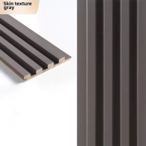 TRWSL001010 - 9 ft. x 0.48 ft. x 0.7 in. Skin texture gray Decorative Wood Slat Wall Panel