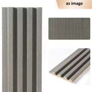 TRWSL001017 - 9 ft. x 0.48 ft. x 0.7 in. Silver Pear Wood Decorative Wood Slat Wall Panel