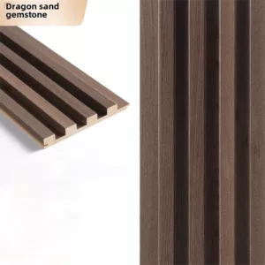 TRWSL001019 - 9 ft. x 0.48 ft. x 0.7 in. Dragon sand gemstone Decorative Wood Slat Wall Panel
