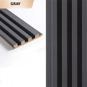 TRWSL00103 - 9 ft. x 0.48 ft. x 0.7 in. Gray Decorative Wood Slat Wall Panel
