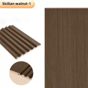 TRWSL001031 - 9 ft. x 0.48 ft. x 0.7 in. Sicilian walnut Decorative Wood Slat Wall Panel