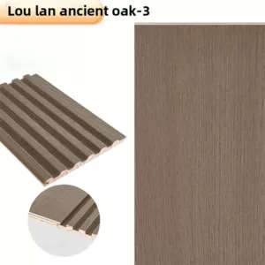 TRWSL001035 - 9 ft. x 0.48 ft. x 0.7 in. Lou lan ancient oak  Decorative Wood Slat Wall Panel