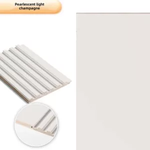 TRWSL001061 - 9 ft. x 0.48 ft. x 0.7 in. Pearlescent light champagne Decorative Wood Slat Wall Panel