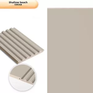 TRWSL001062 - 9 ft. x 0.48 ft. x 0.7 in. Shallow beach cocao Decorative Wood Slat Wall Panel